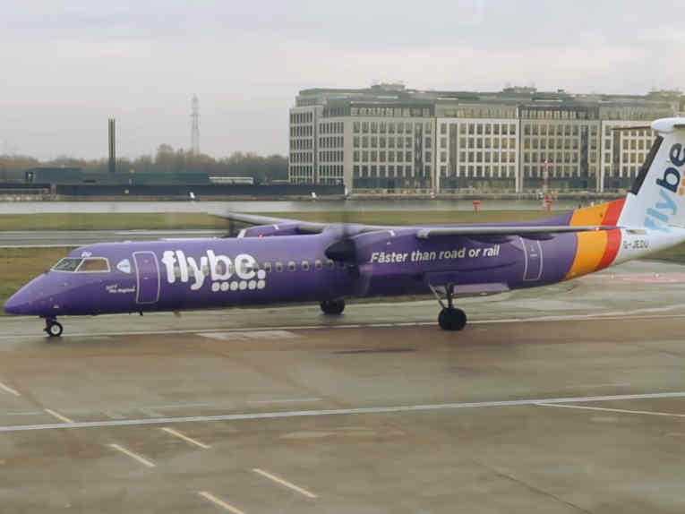 Champion of the fun-sized airport, a Flybe Dash-8