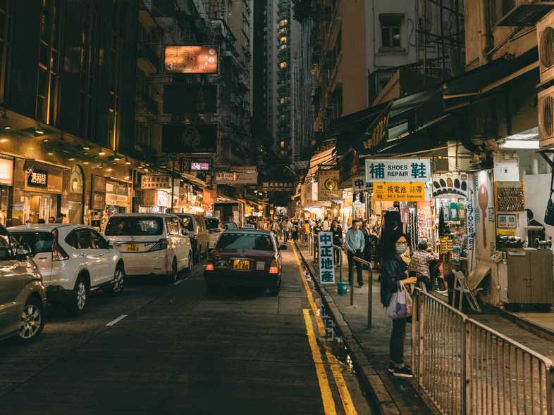 Taxis are everywhere in the Hong Kong urban areas